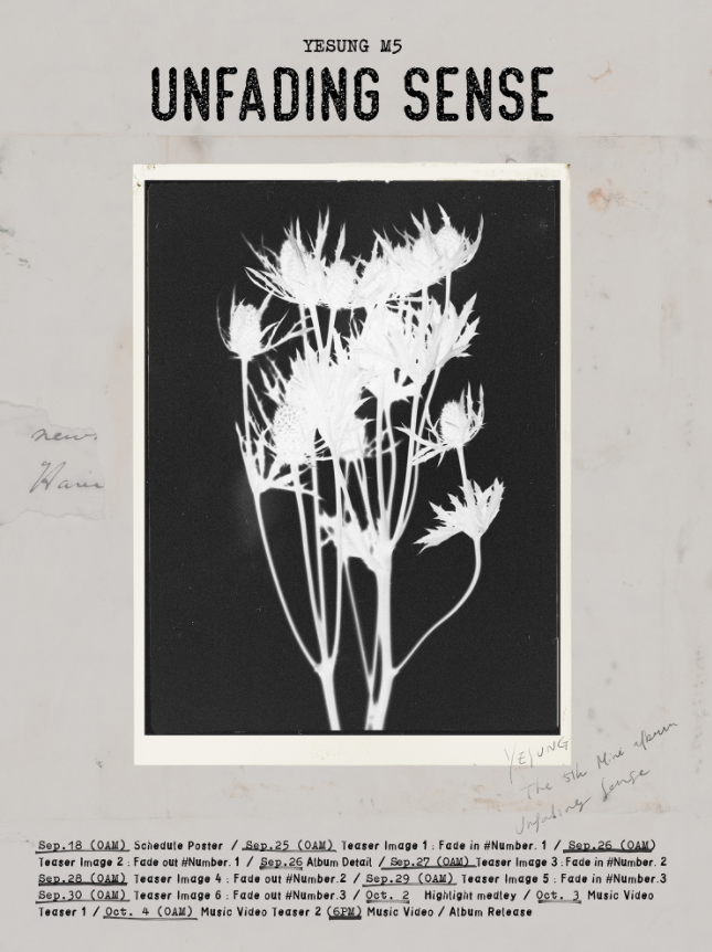 艺声新迷你专辑《Unfading Sense》行程海报公开