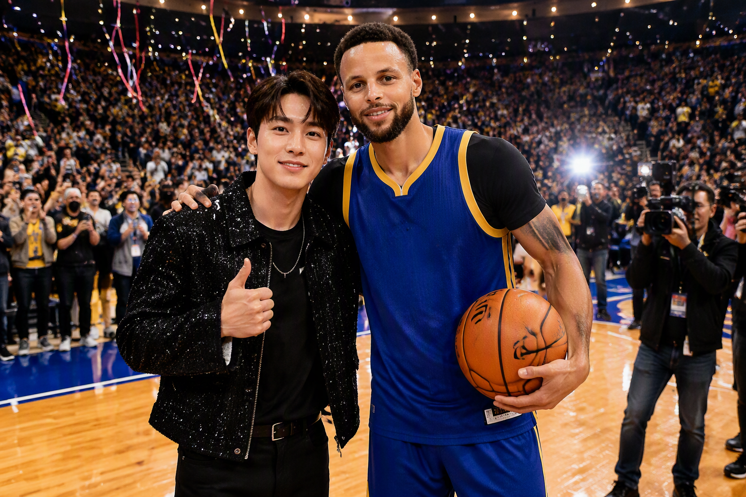李现成功追星韦德与杨幂合影被赞赚到